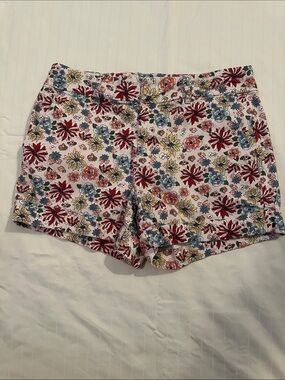 Dear John Floral Shorts - White with Red, Blue & Yellow Flowers
